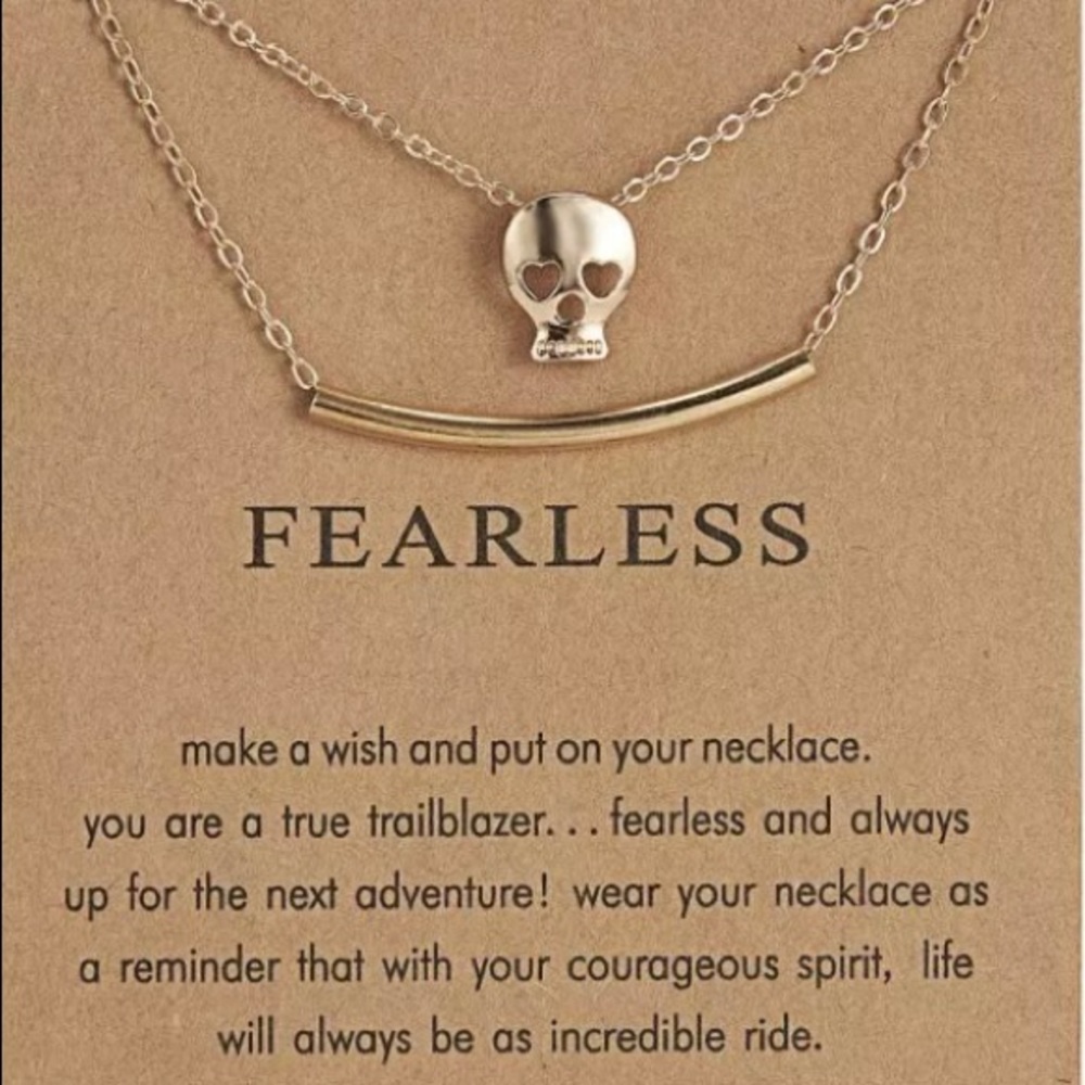 Fearless Halloween Skull Gold Necklace chain 💀